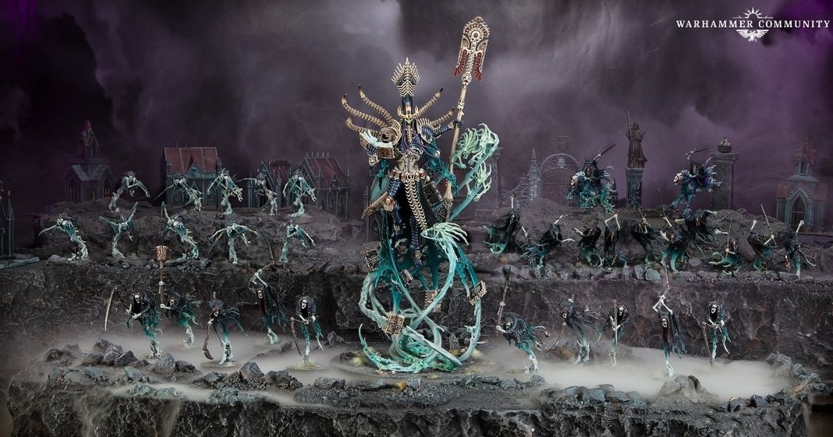 Nighthaunt Court of the Undying King battleforce with Nagash in the centre