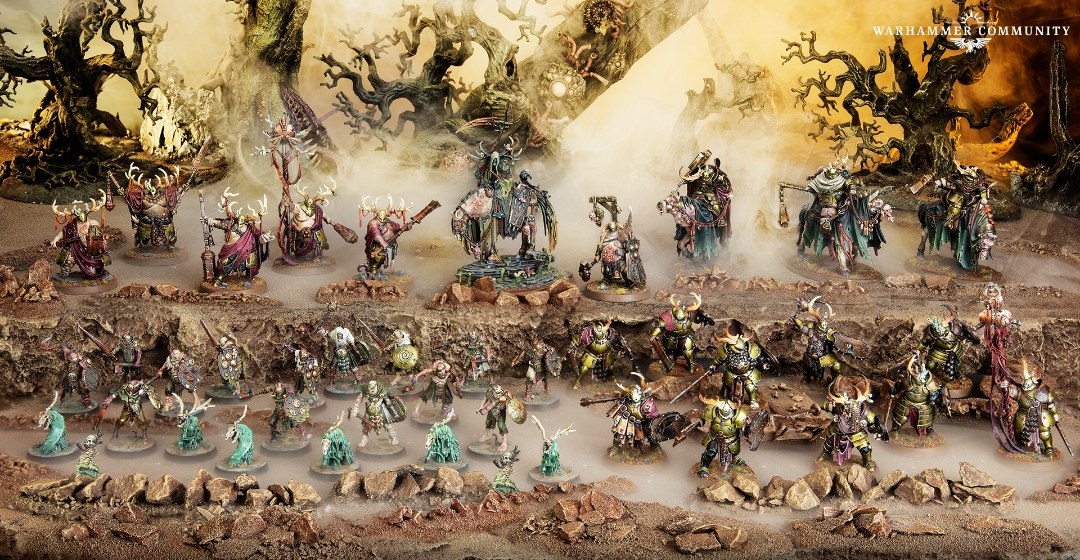 Maggotkin of Nurgle Plaguesworn Host battleforce in a rotting forest