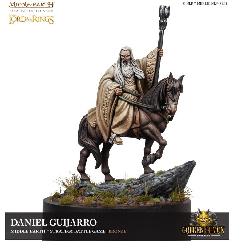Saruman on horseback, painted by Daniel Guijarro