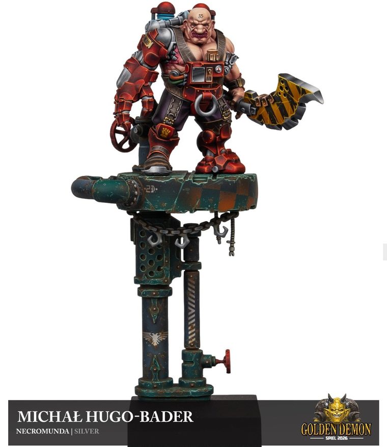 Goliath ganger on a pipe tower, painted by Michał Hugo-Bader