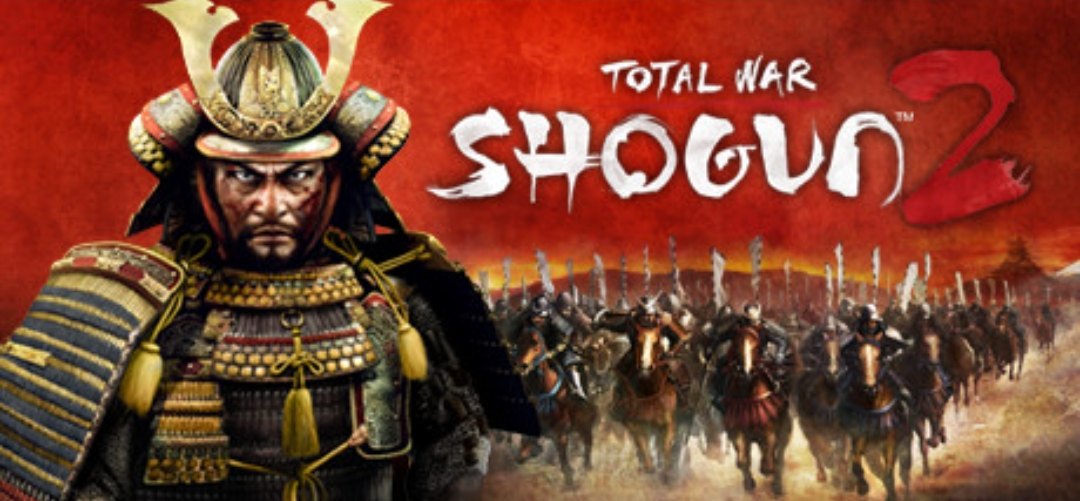 Total War: SHOGUN 2 key art: a samurai general in front of charging cavalry and the game logo