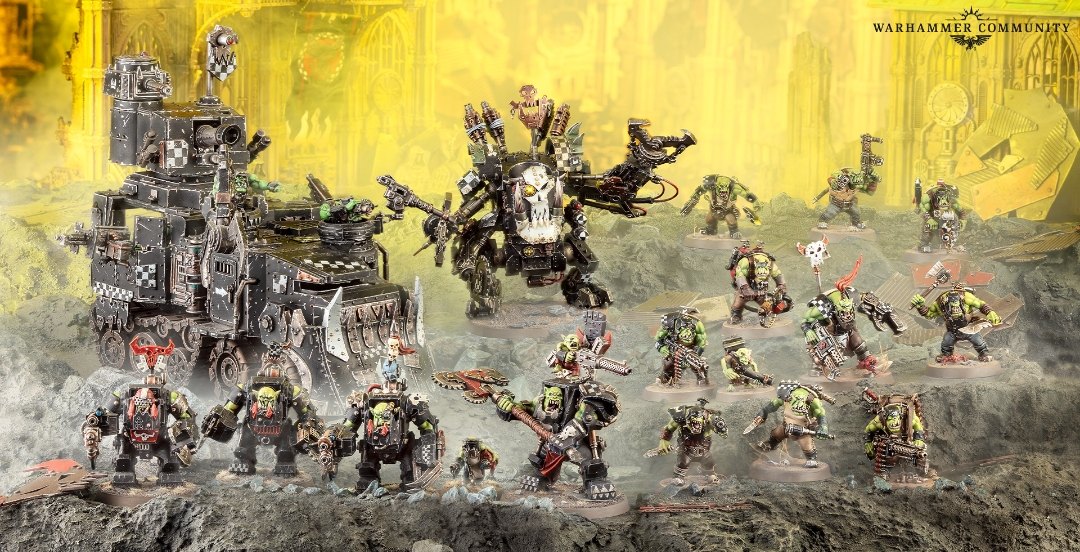 Orks Battleforce: a Battlewagon, a Deff Dread, a Warboss in Mega Armour, Meganobz and Ork Boyz